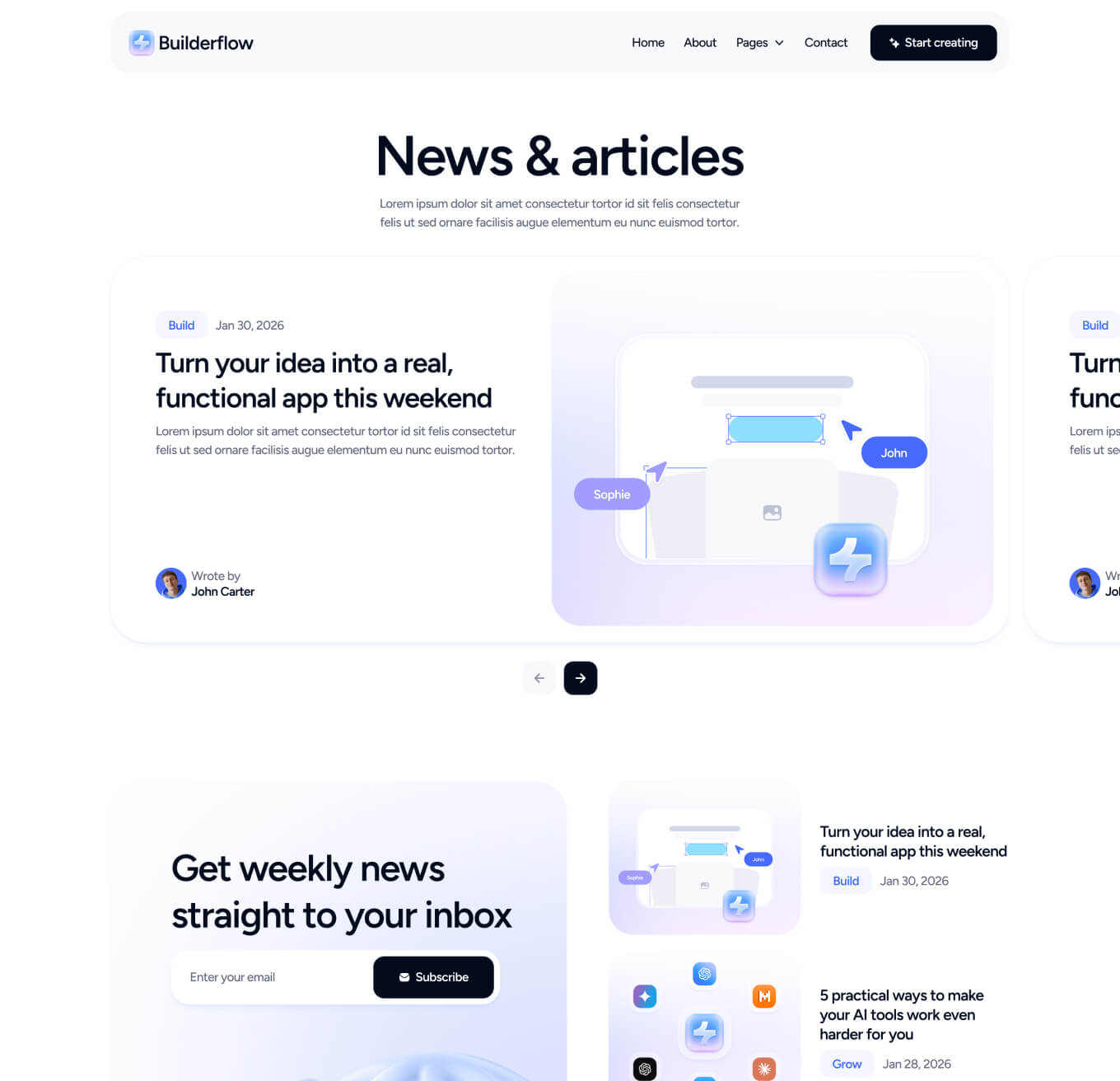Builderflow - Blog V2 Page - AI App Builder Webflow Template