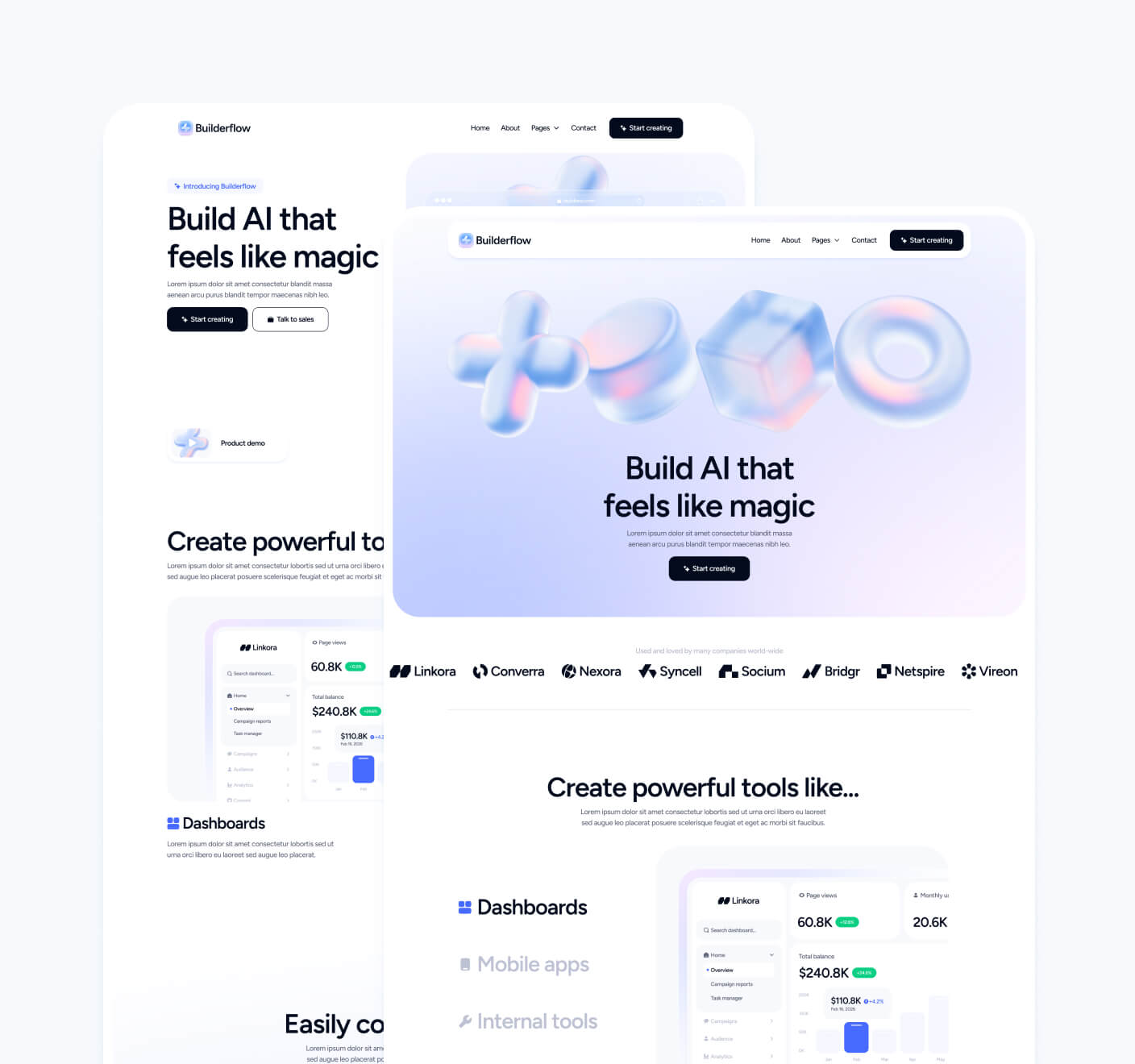 Builderflow - 18+ Pages Included - AI App Builder Webflow Template