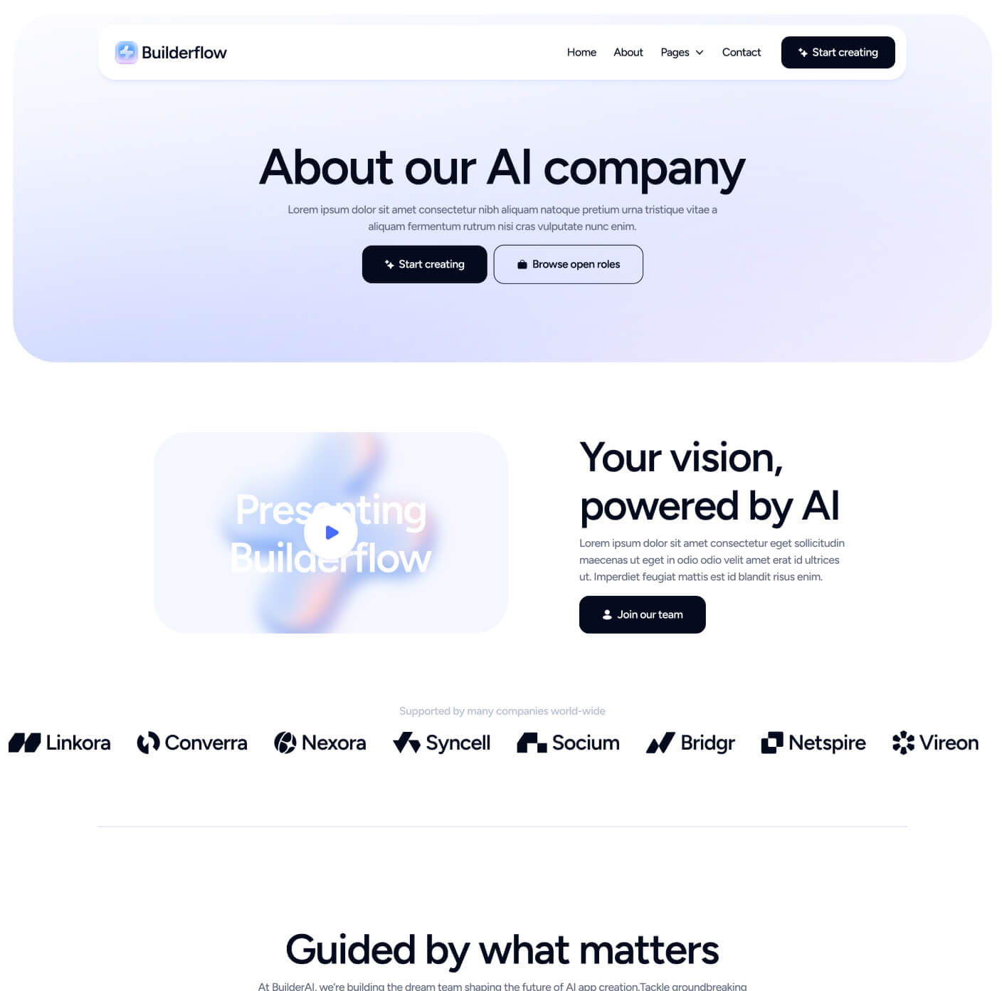 Builderflow - About Page - AI App Builder Webflow Template