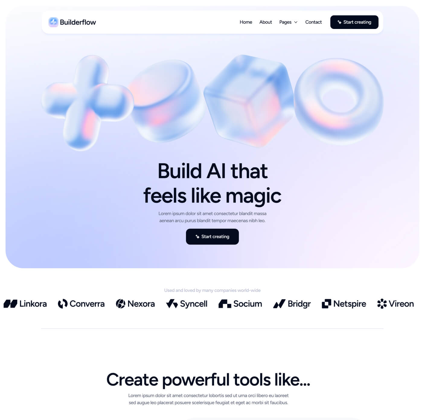 Builderflow - Home V1 Page - AI App Builder Webflow Template
