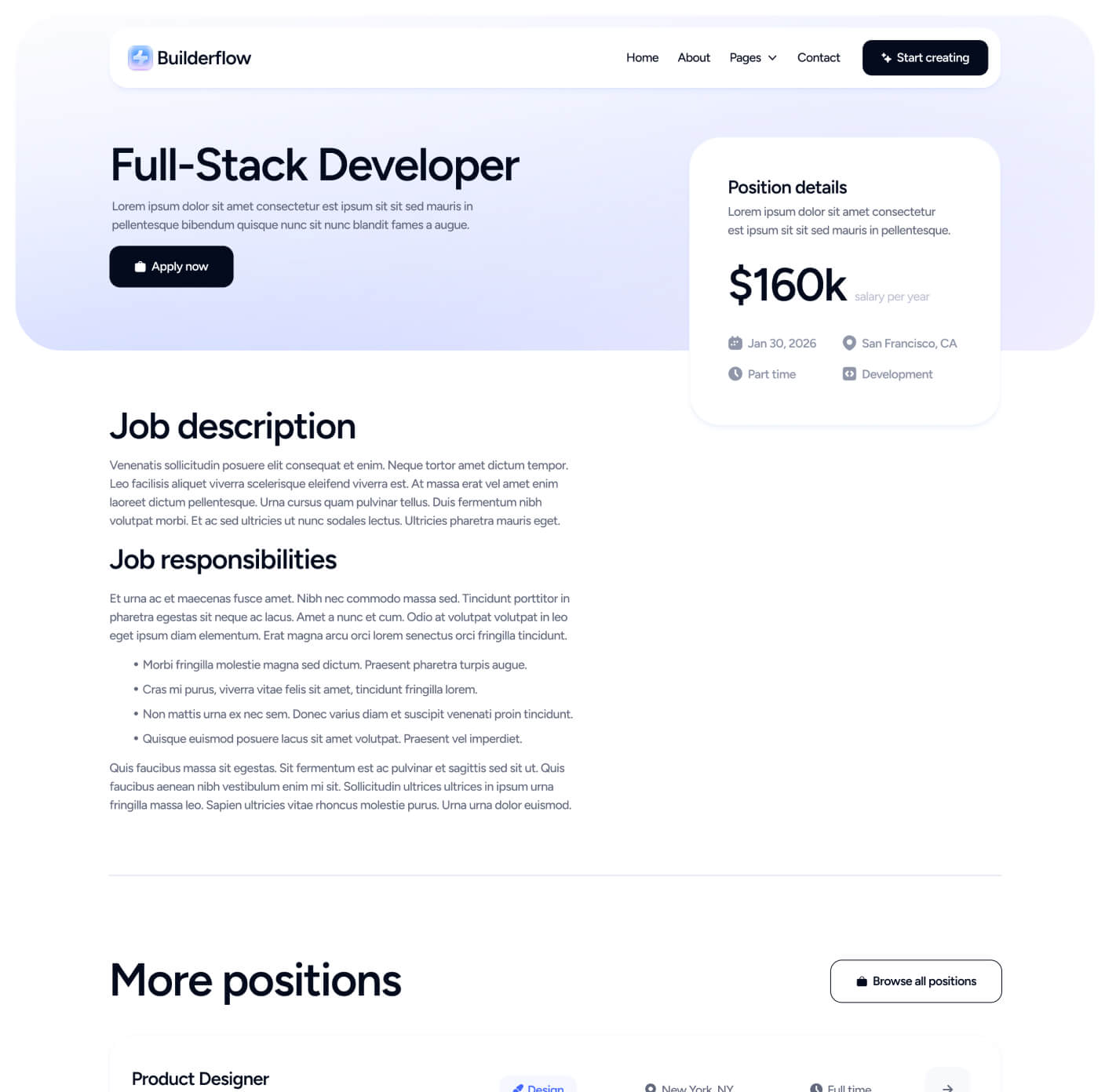 Builderflow - Career Single Page - AI App Builder Webflow Template