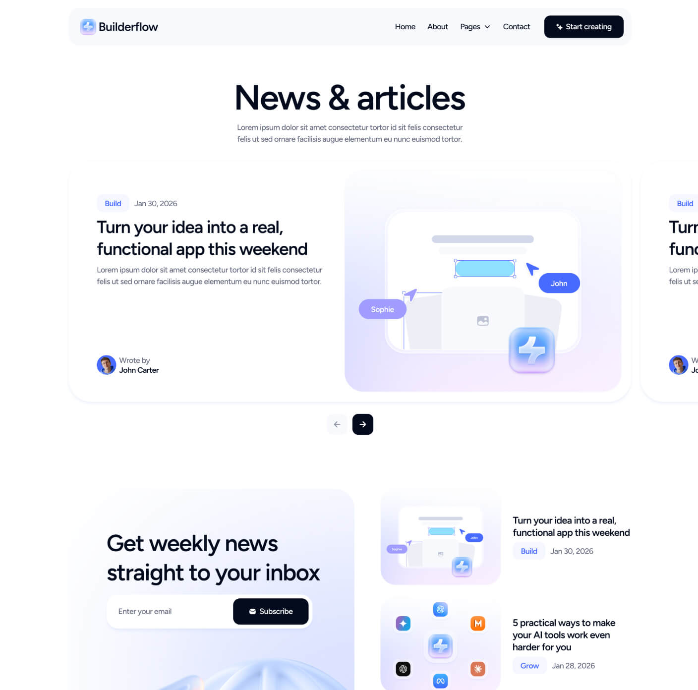 Builderflow - Blog V2 Page - AI App Builder Webflow Template
