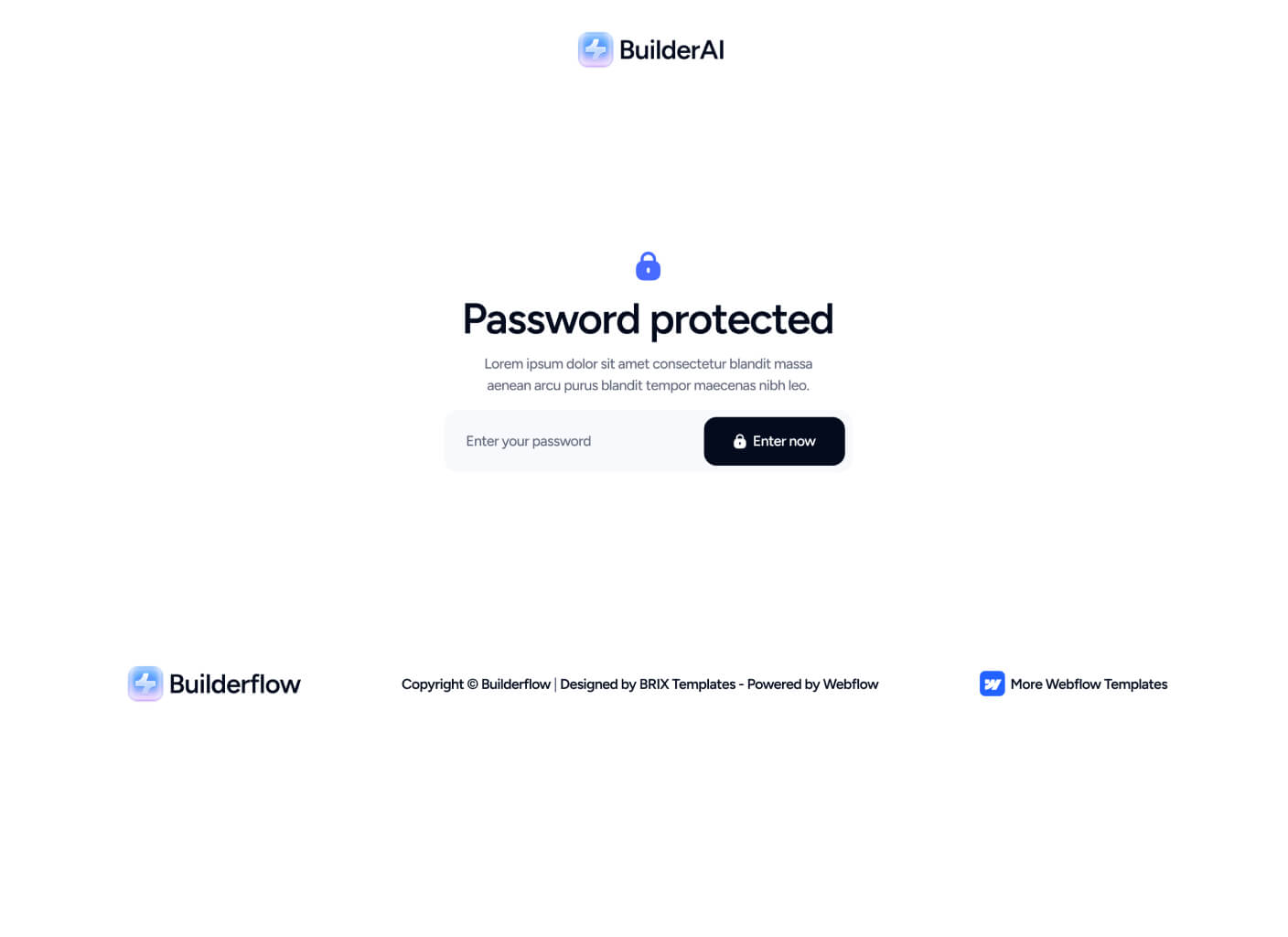 Builderflow - Password Protected Page - AI App Builder Webflow Template