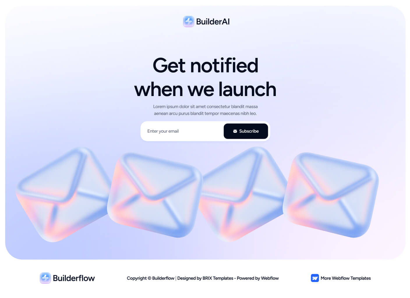 Builderflow - Coming Soon Page - AI App Builder Webflow Template