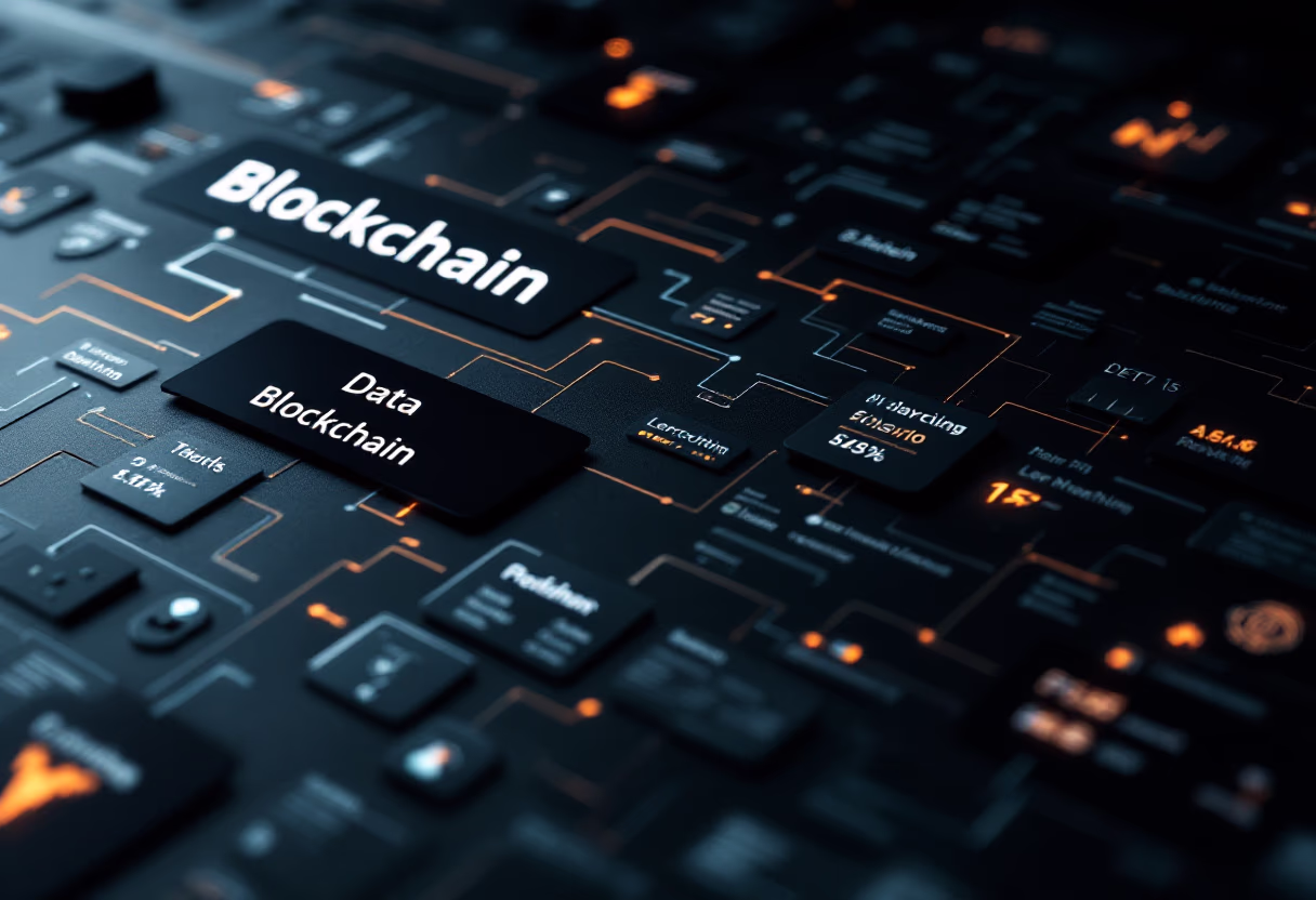 image of a digital diagram or flowchart (for a blockchain and cryptocurrency)