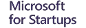 Microsoft for Startups logo in dark blue text.