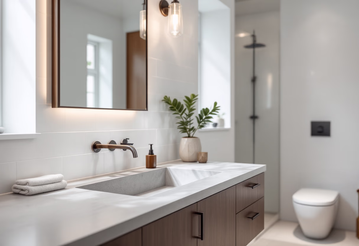 Modern basement bathroom