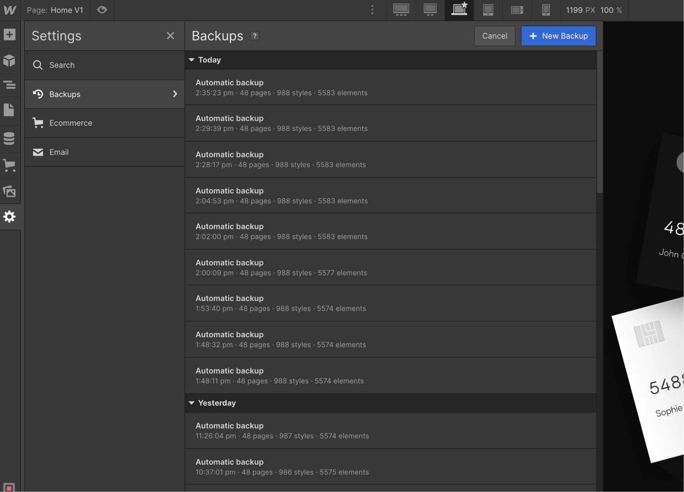 Backups - Fintech X Webflow Template