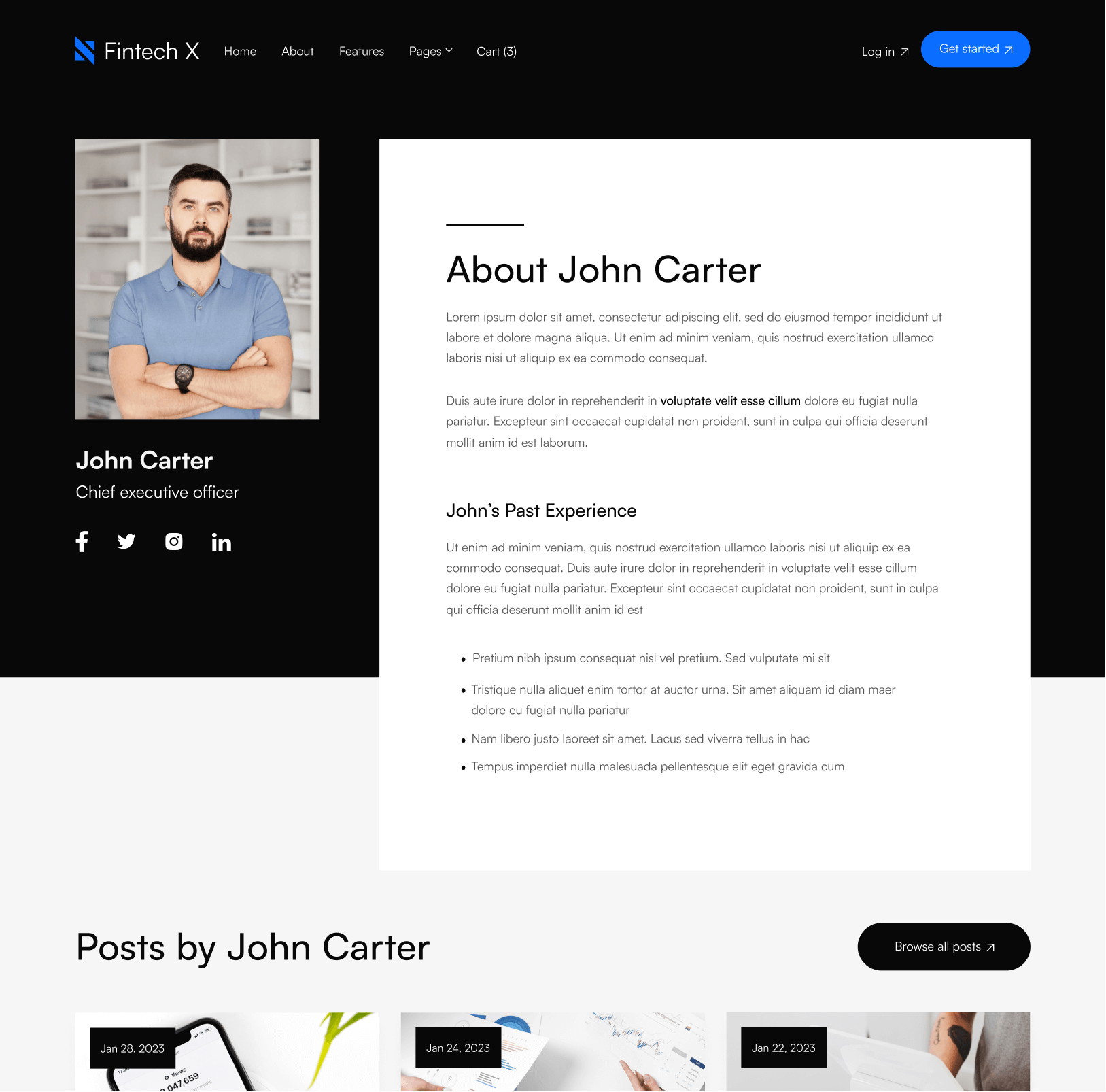 Team Single - Fintech X Webflow Template