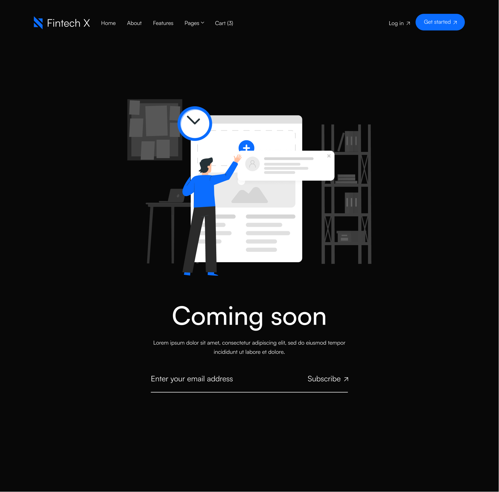 Coming Soon - Fintech X Webflow Template