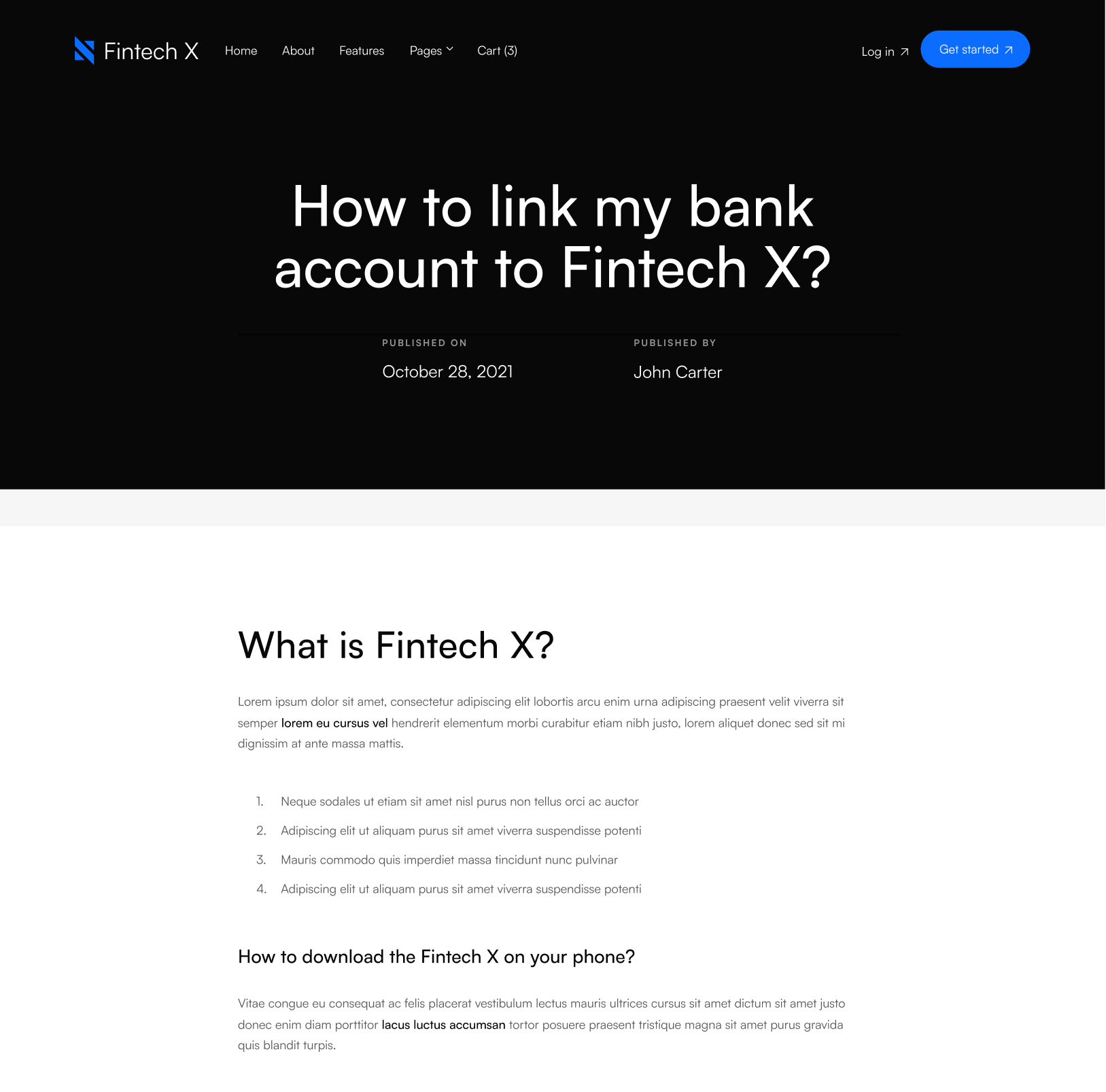 Help Center - Fintech X Webflow Template