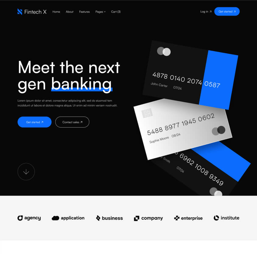 Home V1 Page - Fintech X Webflow Template