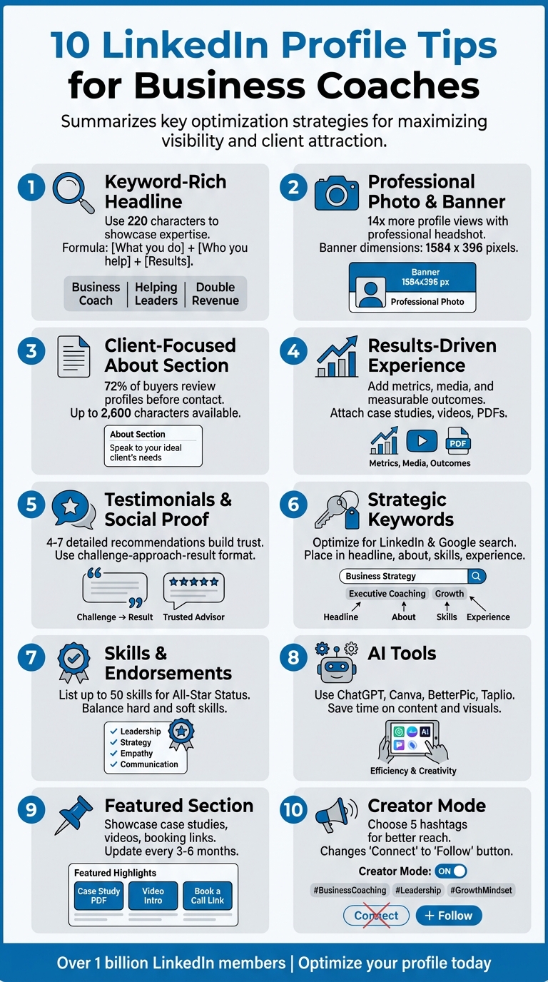 10 LinkedIn Profile Optimization Tips for Business Coaches