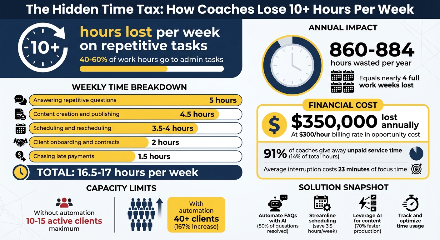 How Coaches Lose 10+ Hours Weekly: Time and Money Breakdown