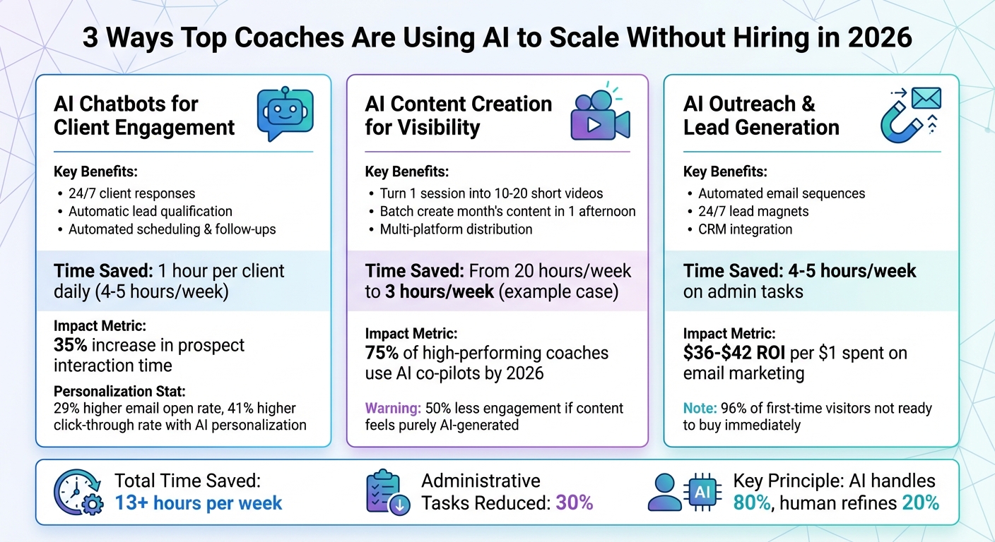 3 AI Tools Coaches Use to Scale: Chatbots, Content Creation & Outreach Comparison