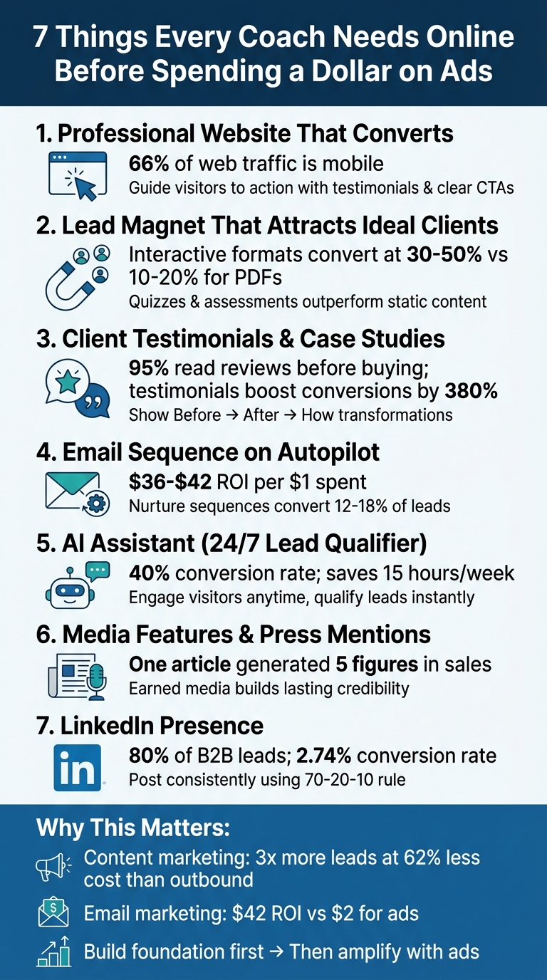 7 Essential Online Assets Coaches Need Before Running Ads