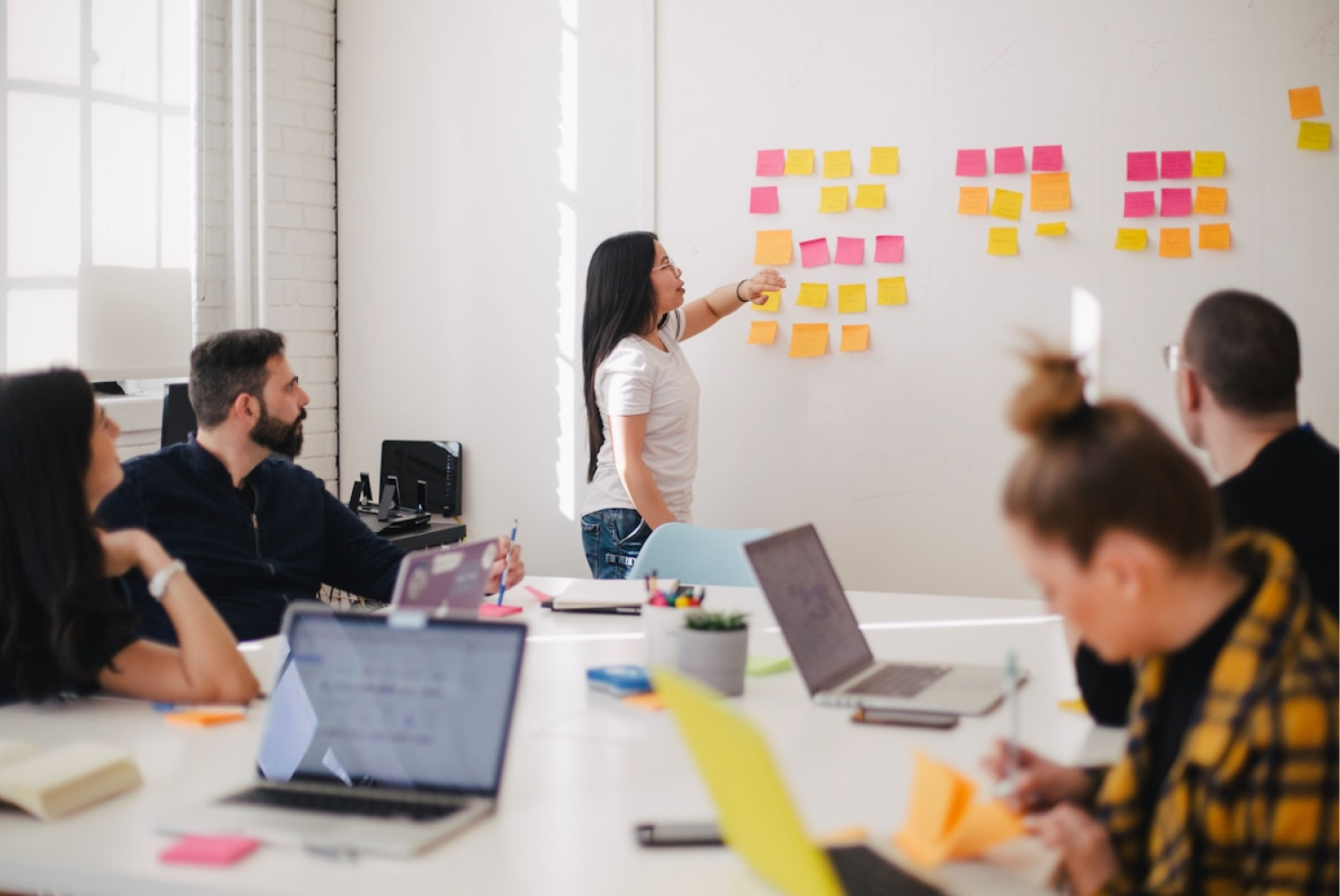 Team brainstorming during a strategy session
