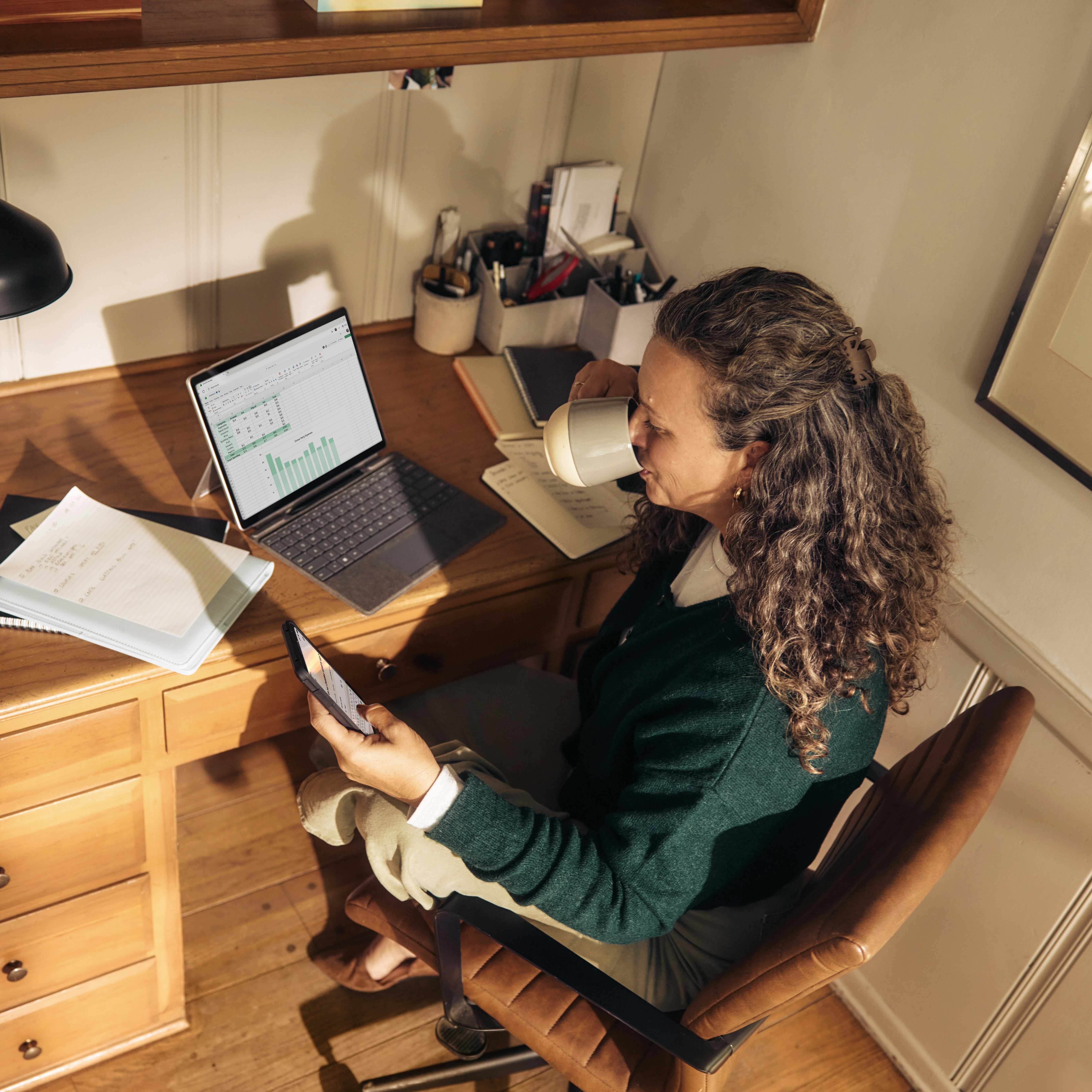 woman working on her business