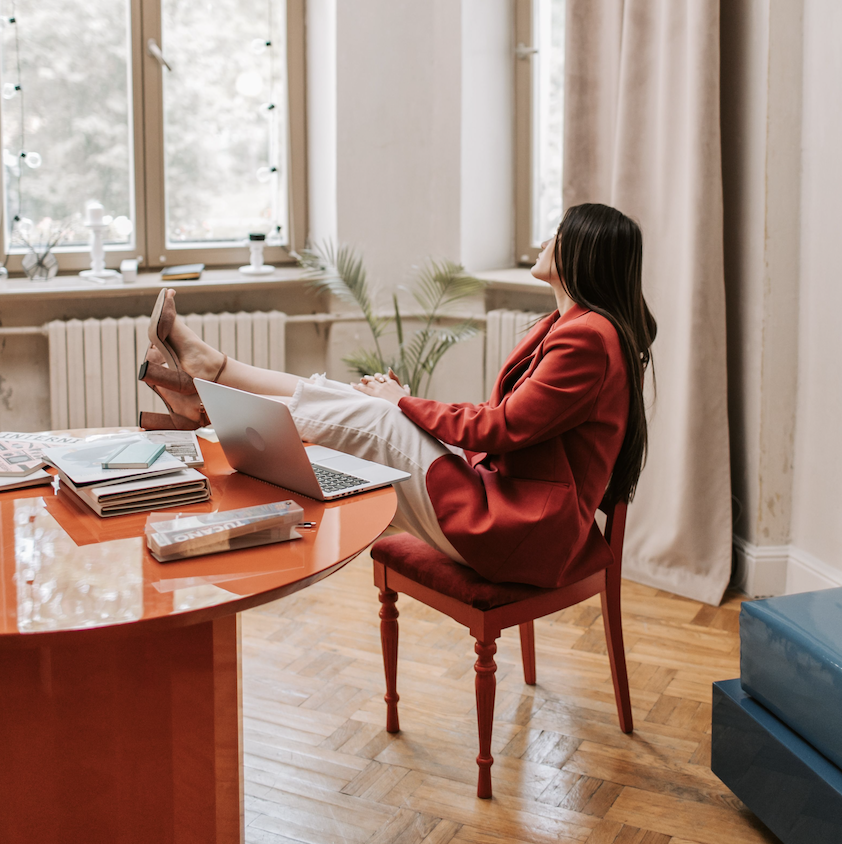 woman thinking about work