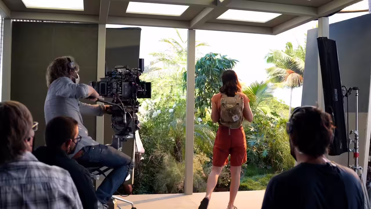 Director monitoring virtual production shoot at Thunder Studios