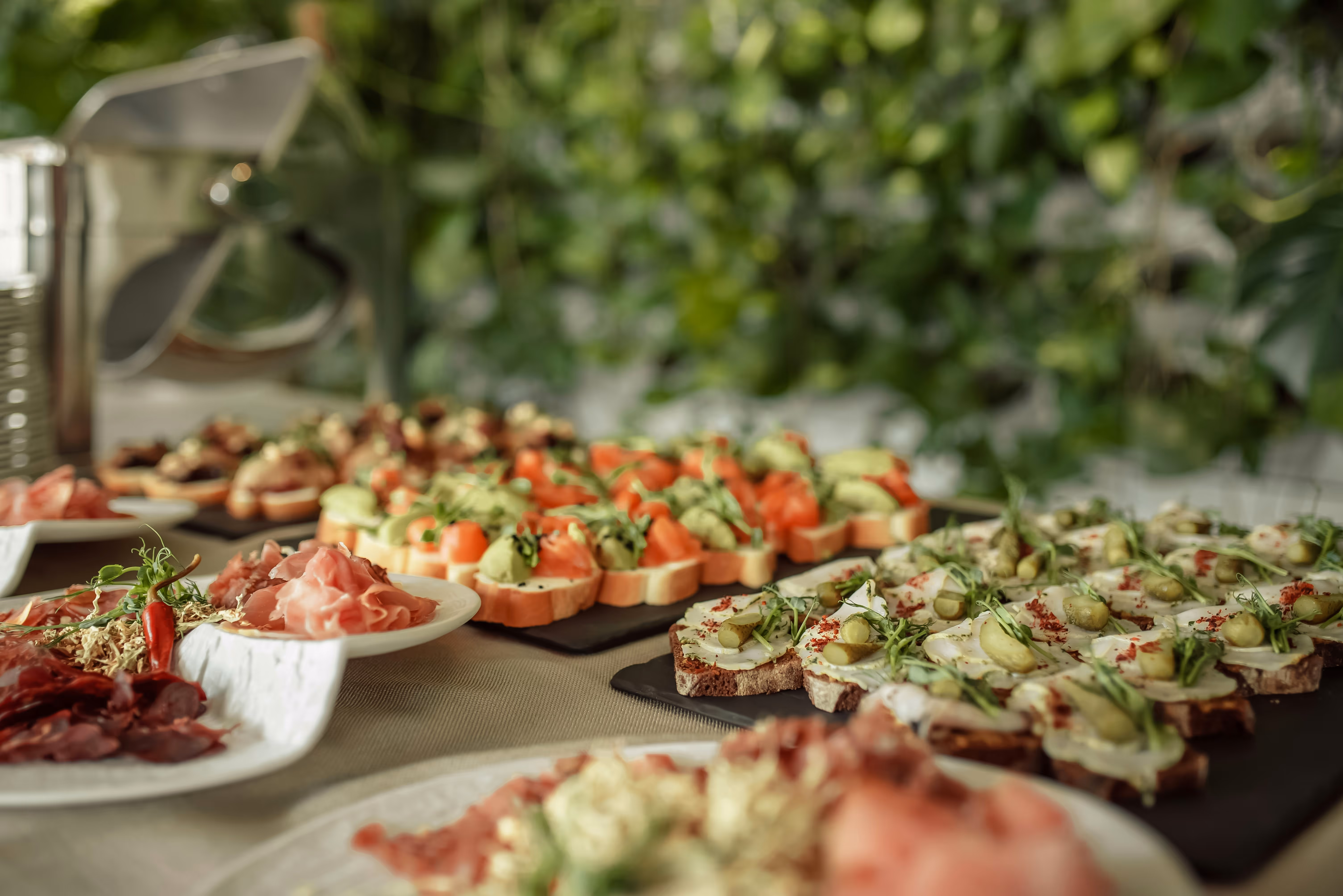 In-house catering plated and ready to serve at Thunder Studios