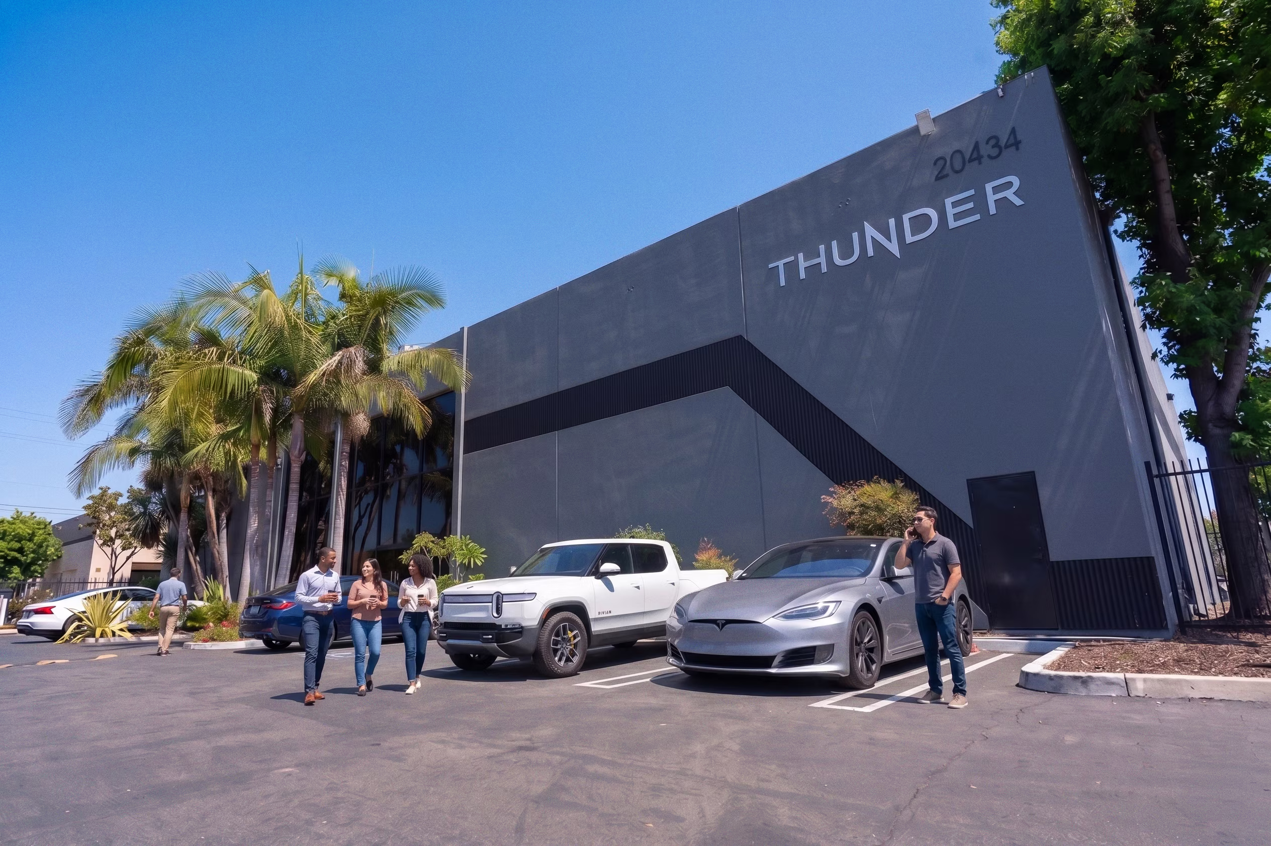 Load-in staging on the Thunder Studios lot