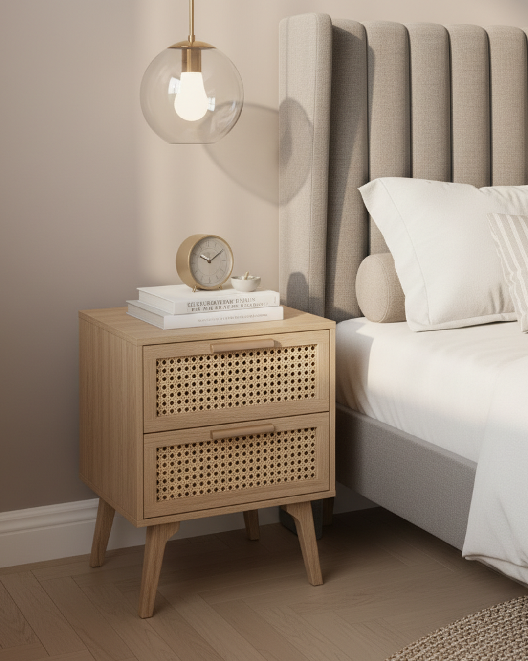 Rattan Nightstand in room