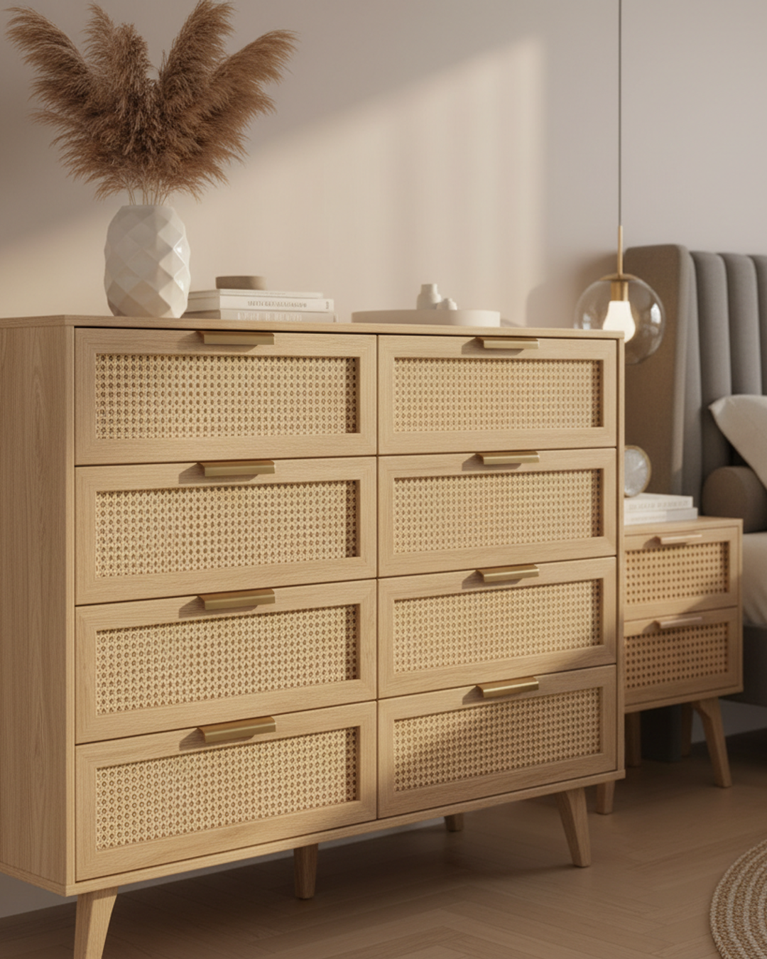 Rattan Dresser in room