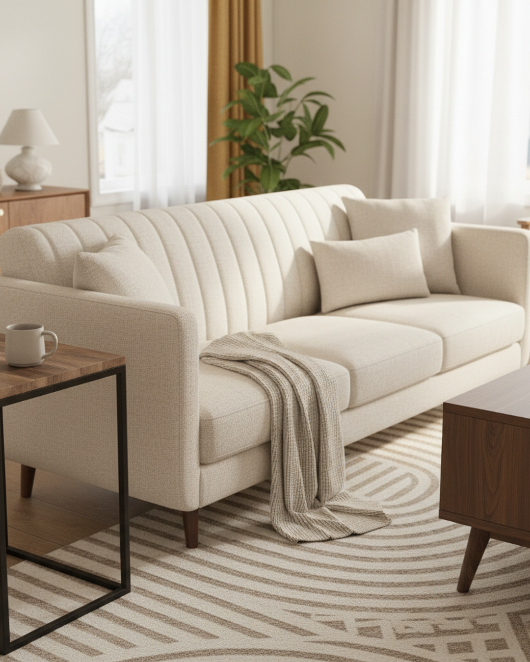 Mid-Century Modern Sofa in room