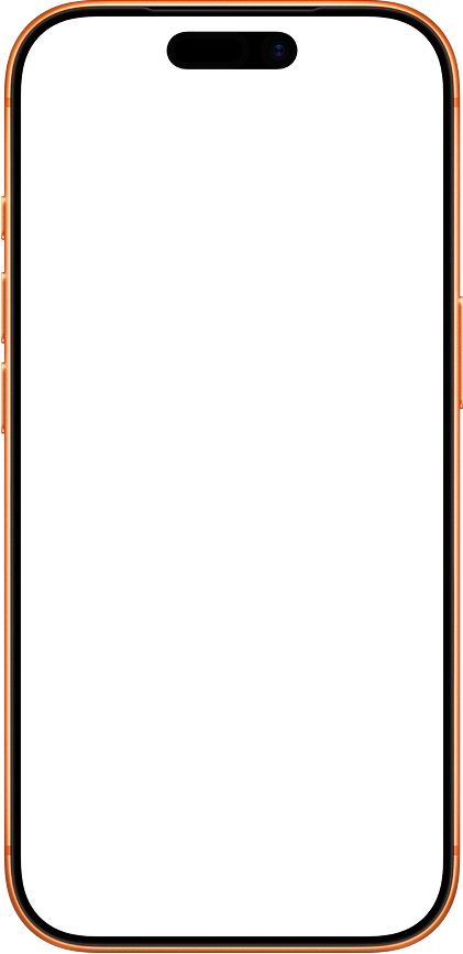 Front view of an iPhone 17 Pro in cosmic orange color with a black screen.