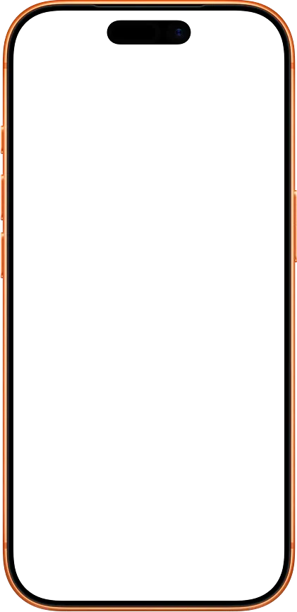 Front view of an iPhone 17 Pro in cosmic orange color with a black screen.