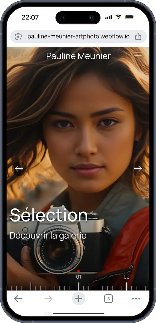 responsive de la page home https://pauline-meunier-artphoto.webflow.io/