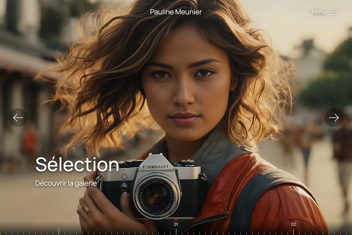 screenshot de la home page du site https://pauline-meunier-artphoto.webflow.io/