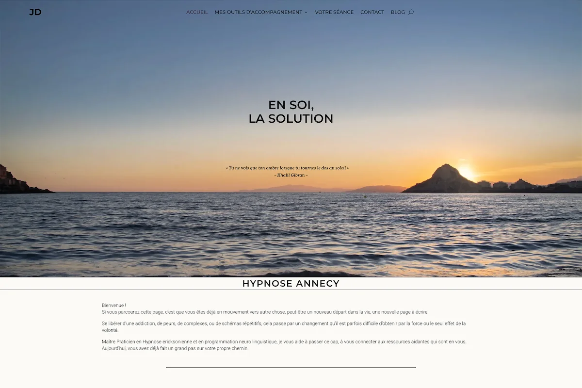 Screenshot de la page home du site de jacques duhalde