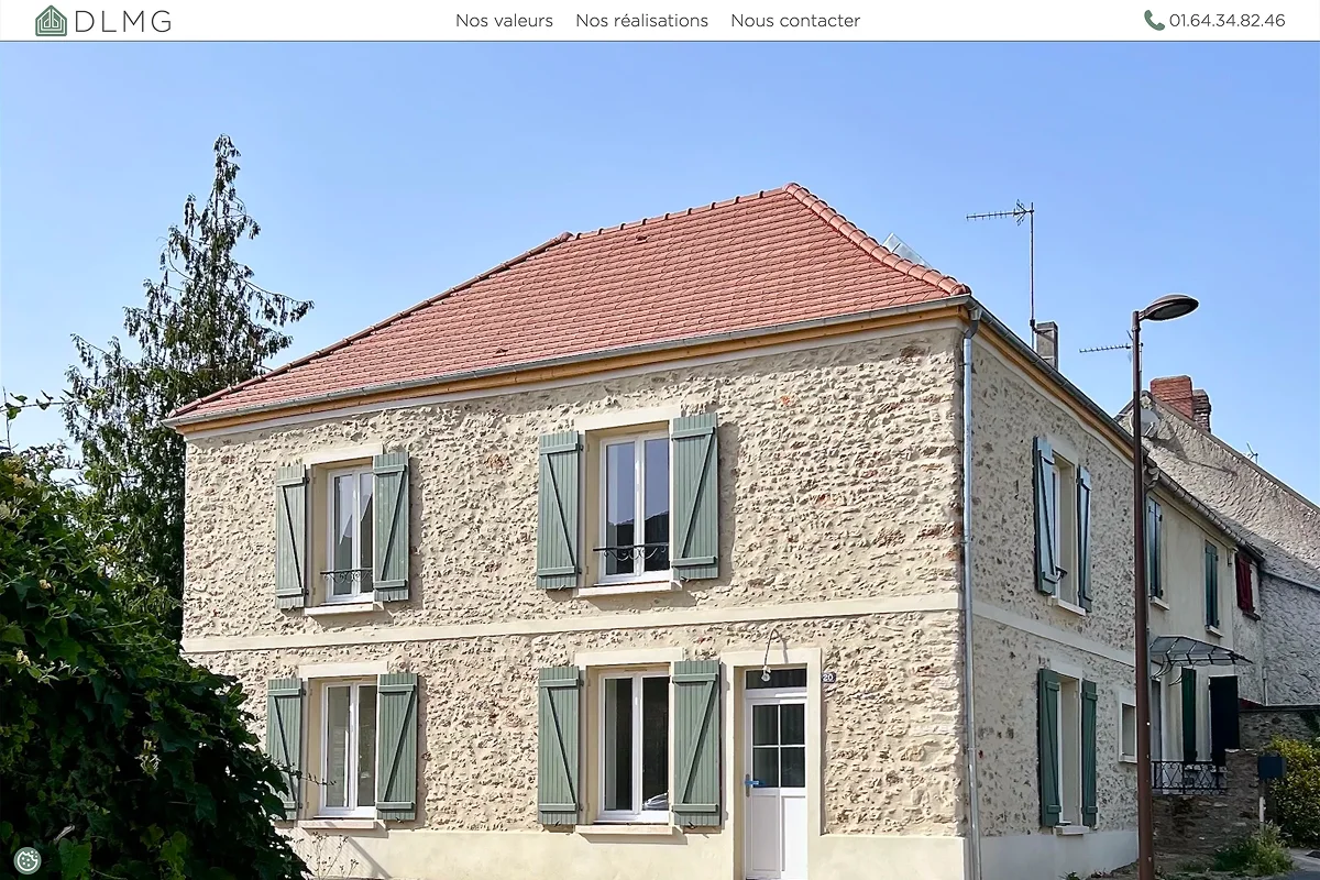 screenshot de la homepage de dlmg