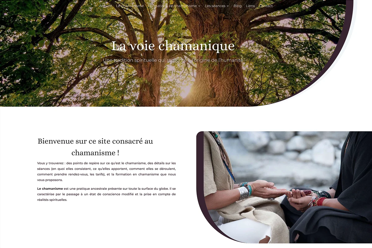 page d'accueil du site la voie chamanique