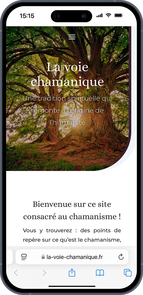 version responsive du site la voie chamanique