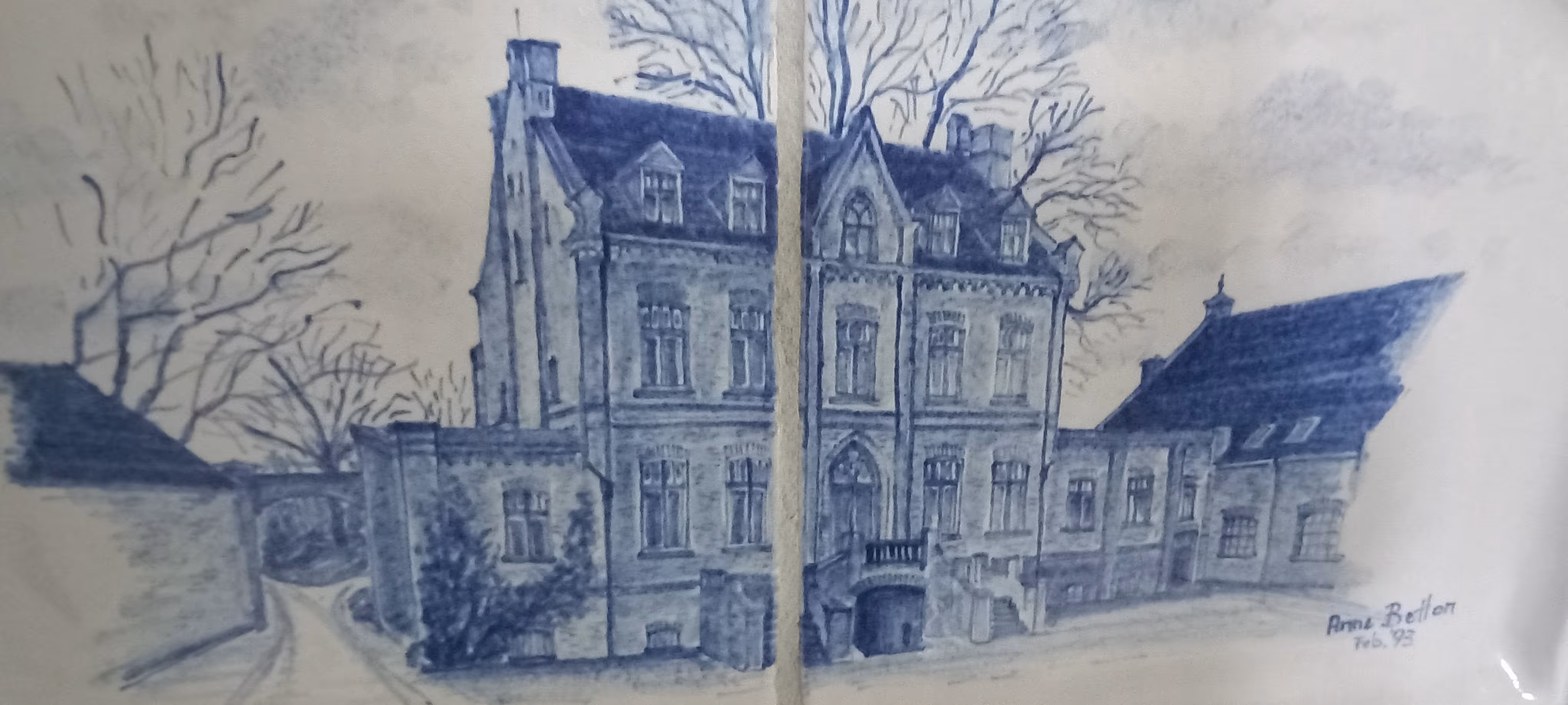 Handgemalte Kaminkachel aus dem Herrenhaus