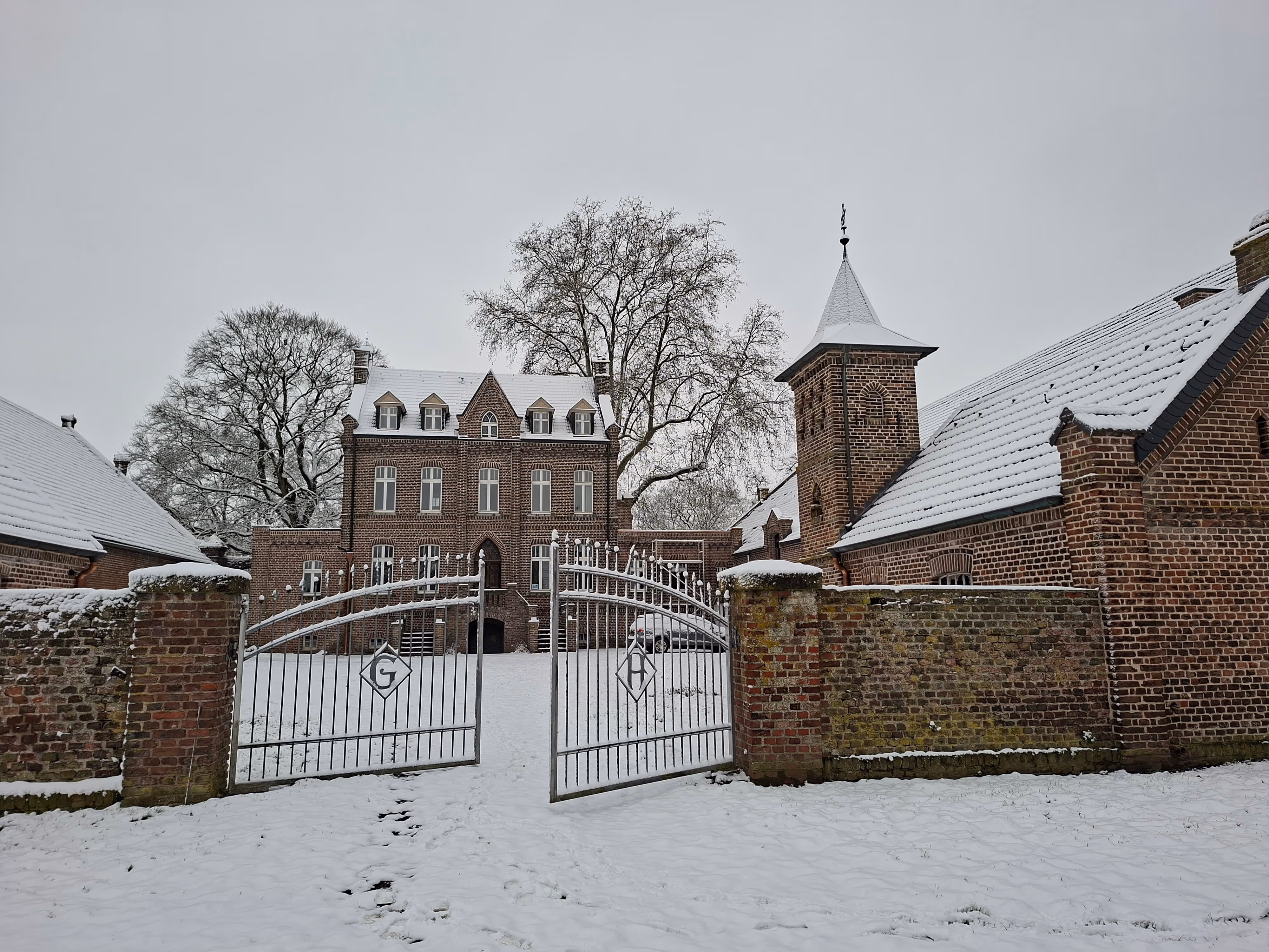 Herrenhaus Innenhof im Winter
