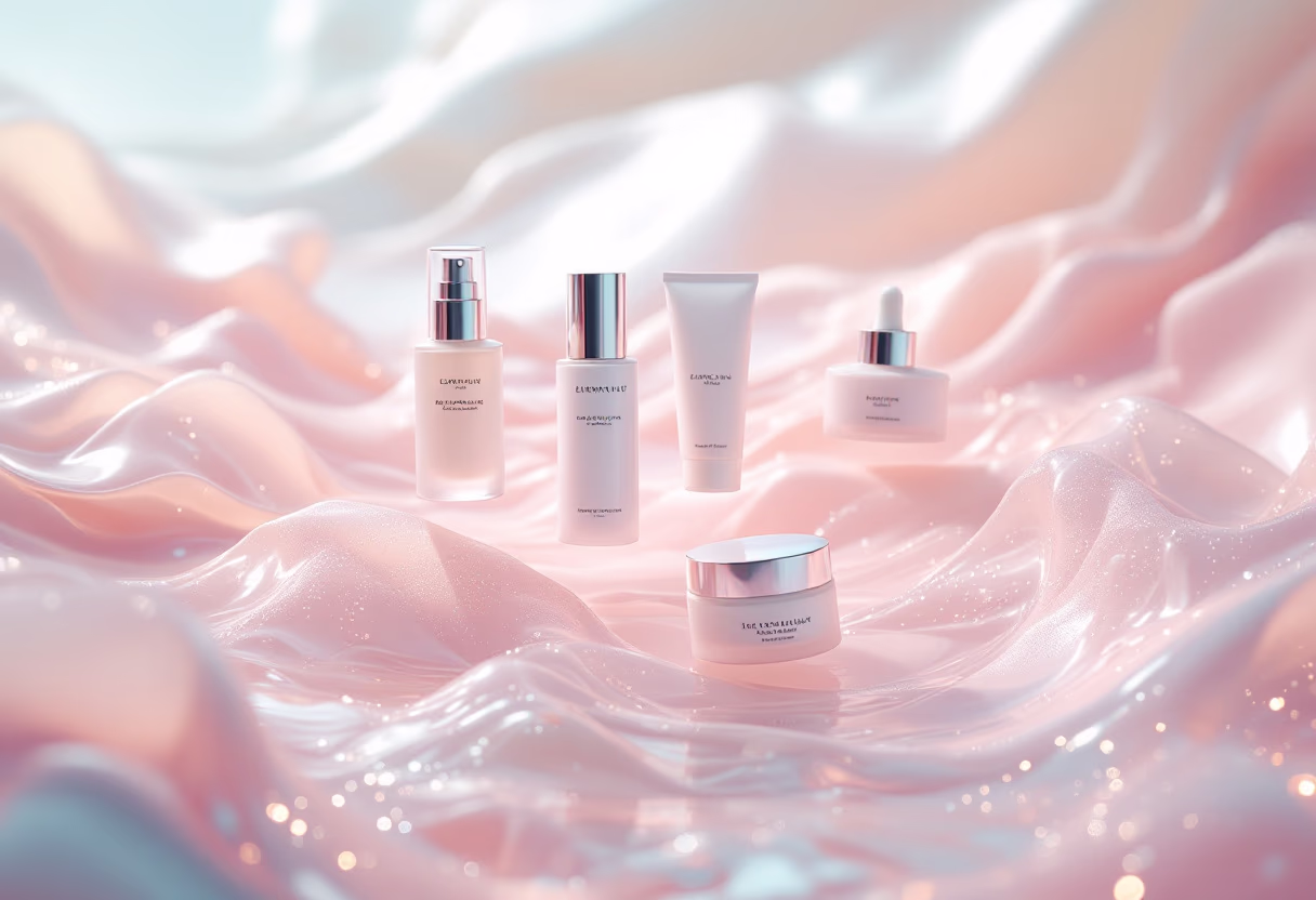 image of skincare line (for a beauty product) in ethereal photography style