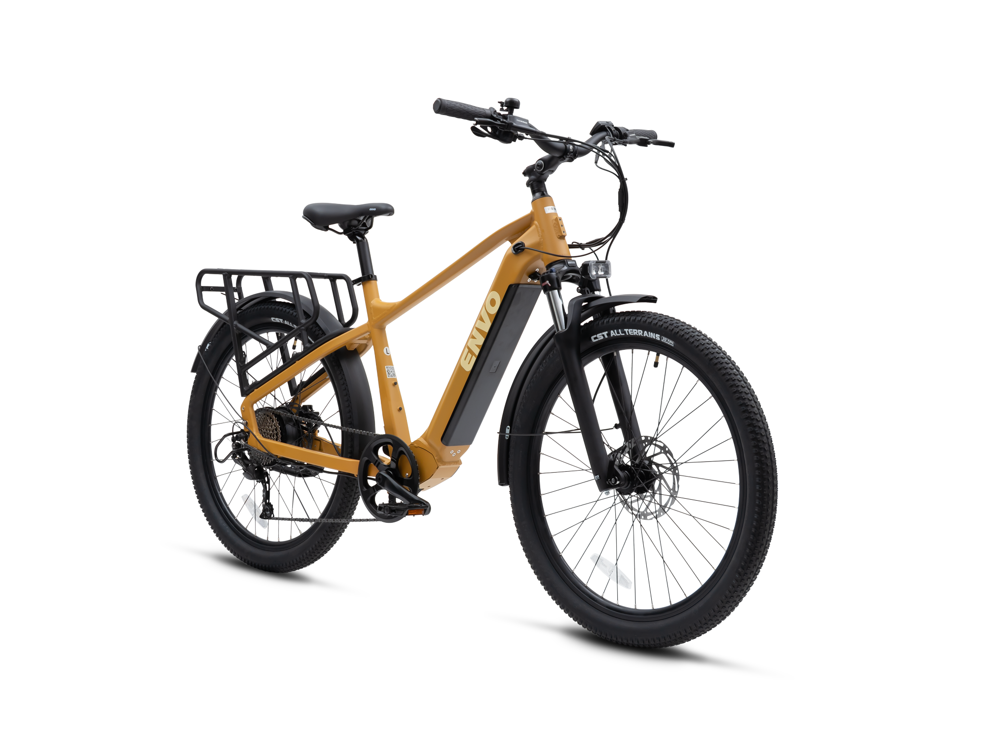 ENVO D50 Large Mustard electric bike, front three-quarter view