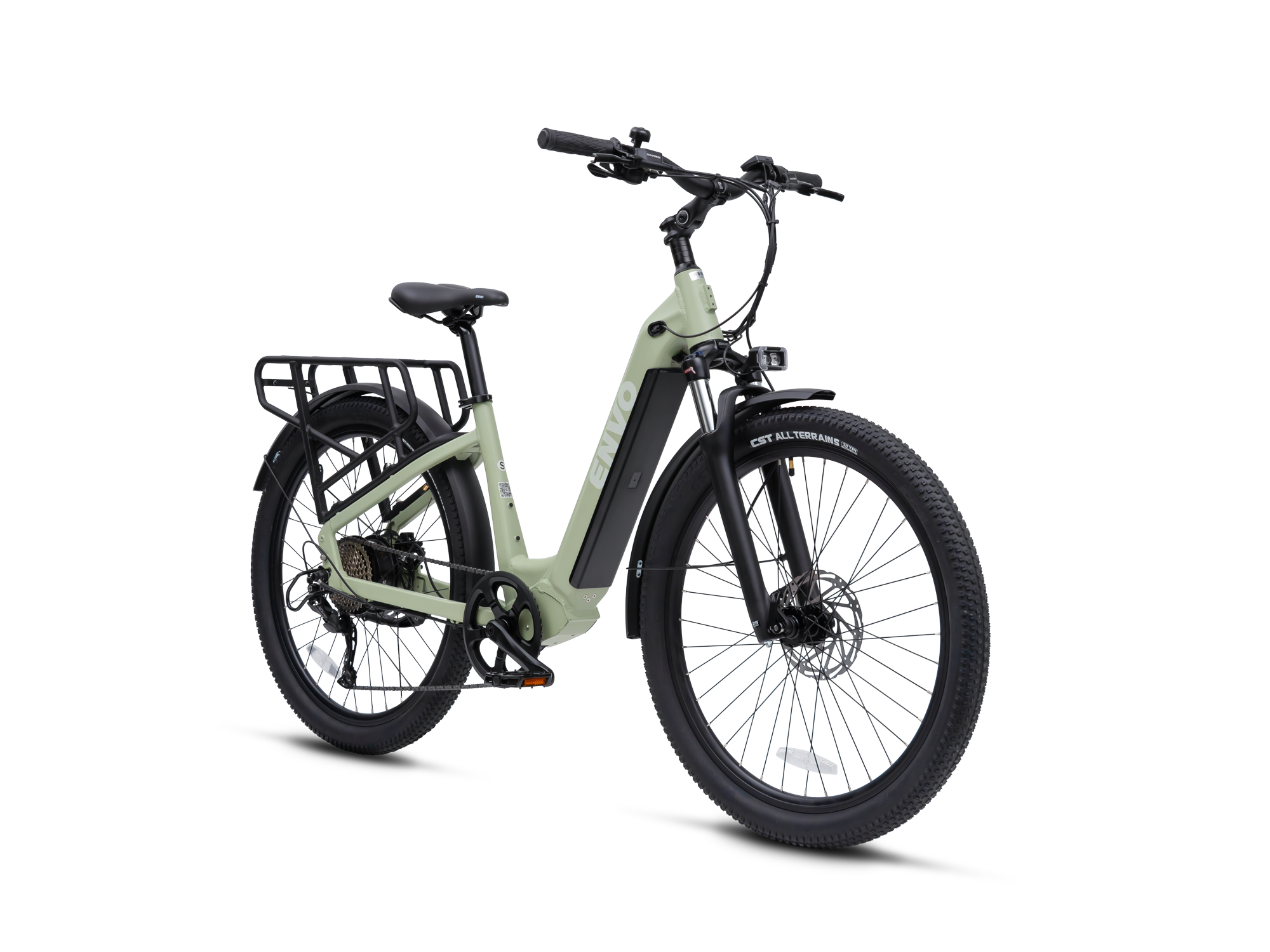ENVO ST50 Small Cactus step-through electric bike, front three-quarter view