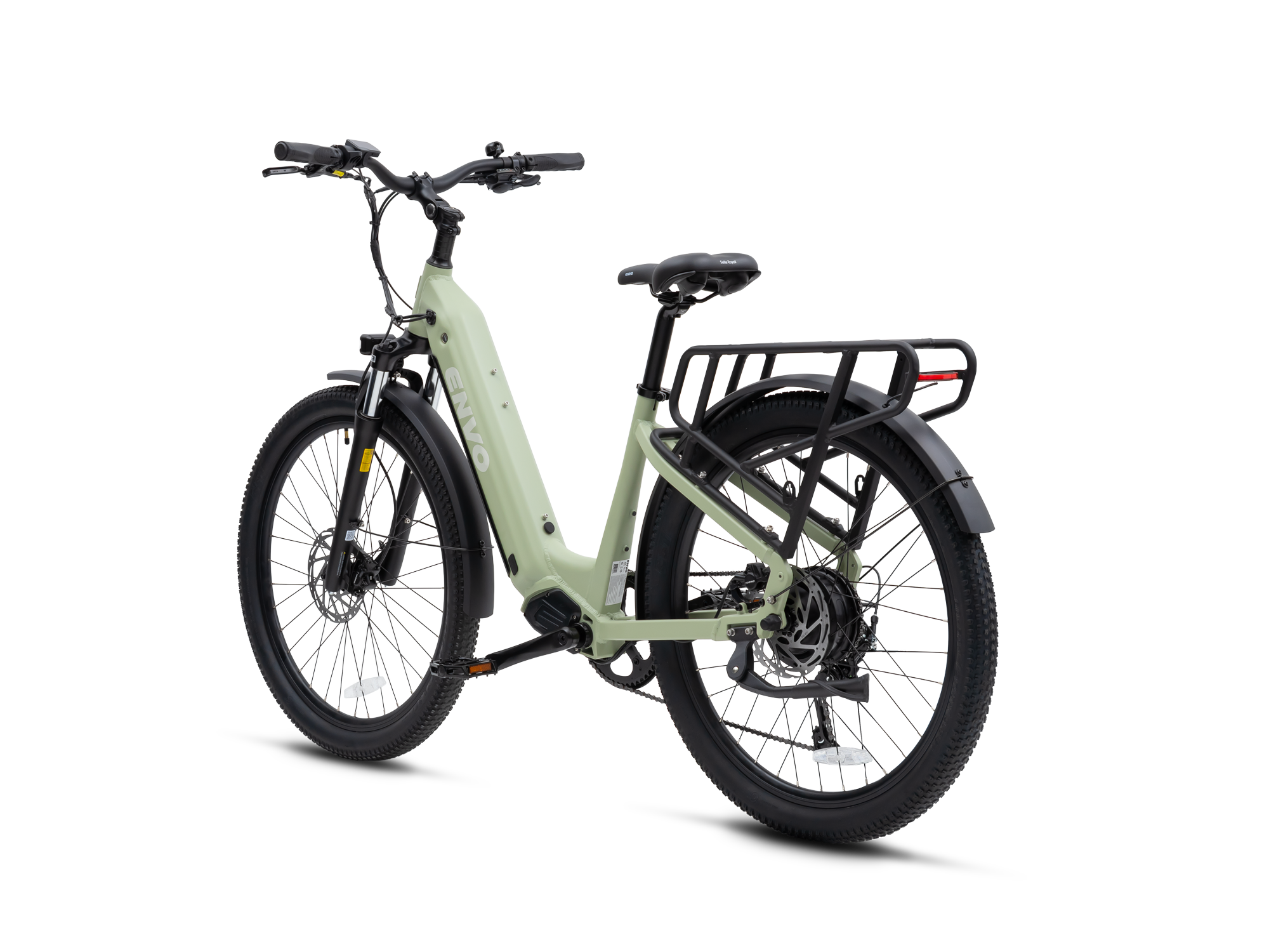 ENVO ST50 Small Cactus step-through electric bike, rear three-quarter view