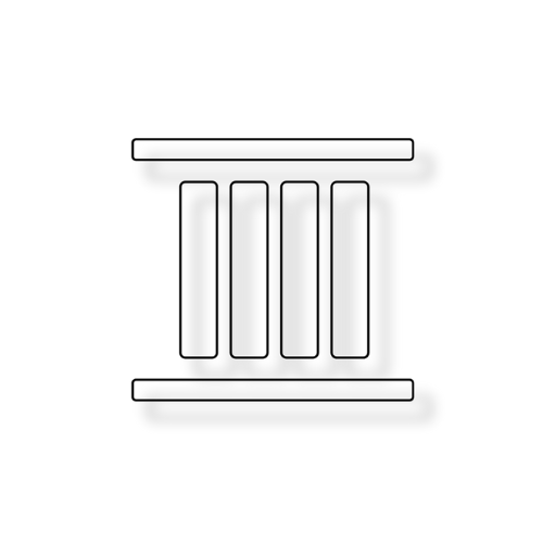 Icon of a column with four vertical pillars and a top and bottom horizontal beam.