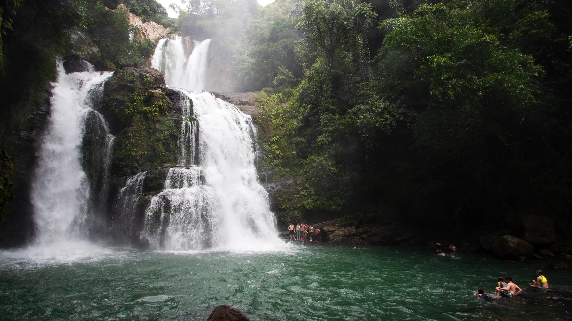A waterfall cascading through the rainforest on the Osa Peninsula, Costa Rica