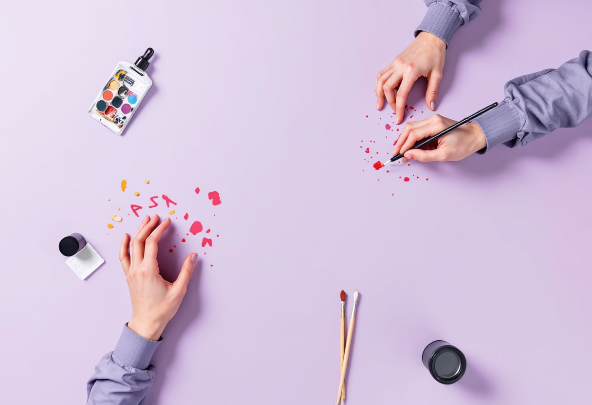 image of members collaborating on a creative project in a bright studio for a nonprofit & charity