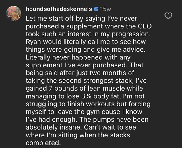 CUT STACK II – IG comment: gained 7 lbs lean muscle while losing 3% body fat