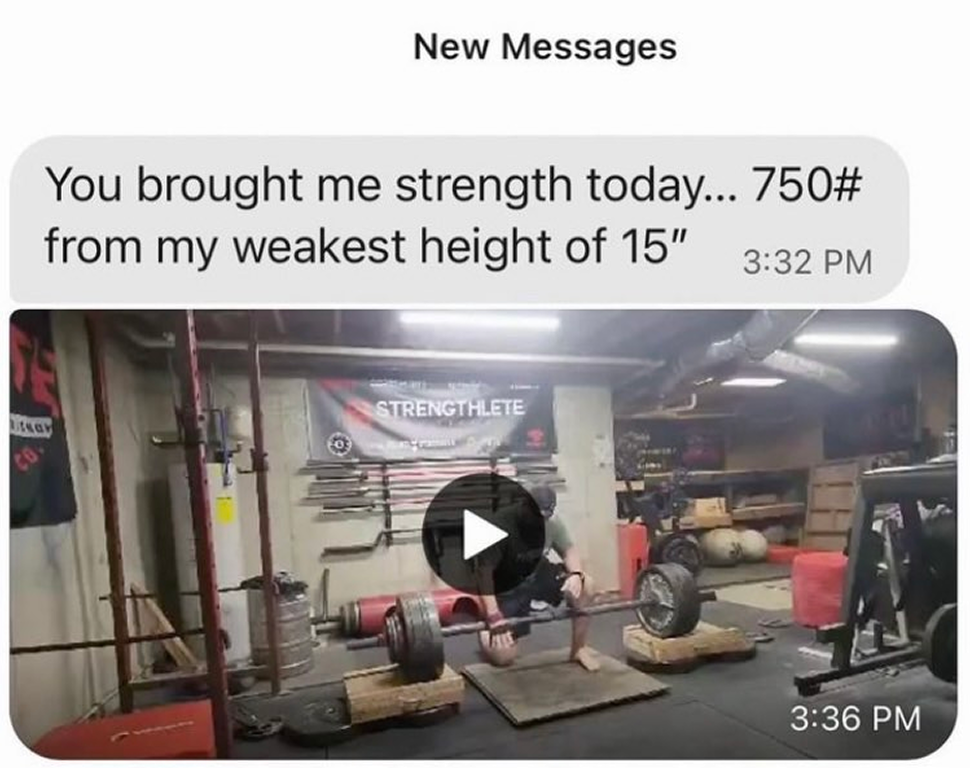 MASS STACK I – text with video: 750 lb pull from 15 inches
