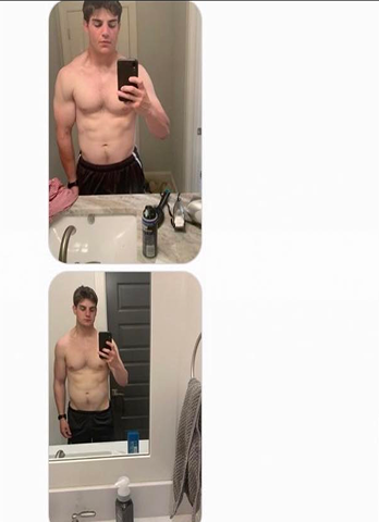 SOCOM II – before and after mirror selfies, leaner and more defined