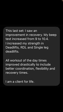 SOCOM II – DM: beep test 9 to 10.4, stronger deadlifts, client for life